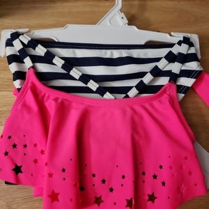 New kids 2pc swimsuit sz 4 neon pink